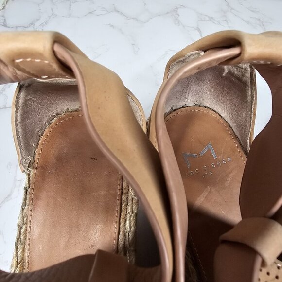 Marc Fisher Lannie Platform Espadrille Heel Ankle Strap Tan Women's 9 - Picture 8 of 14